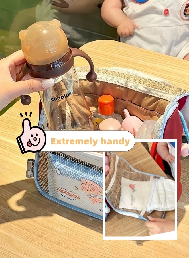 حقيبة حفاضات خفيفة الوزن للنساء - حقيبة أطفال منظمة محمولة وجميلة مع جيب معزول للزجاجة، وسادة تغيير، أحزمة عربة الأطفال، مقبض ناعم للسفر والمستشفى والخروج اليومي - باللون الأخضر - Image 2